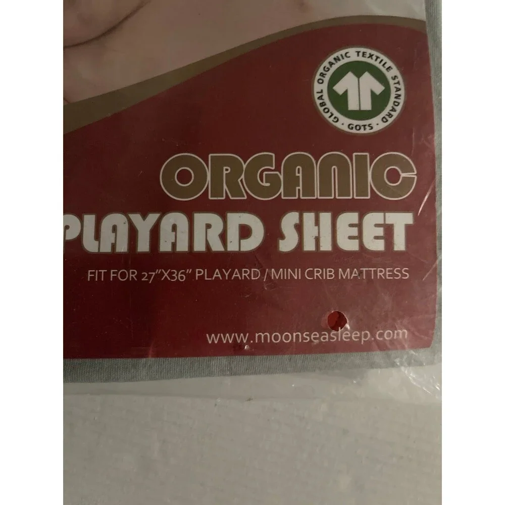 MOONSEA Organic Playard/Mini Crib Sheet Gray New in Package